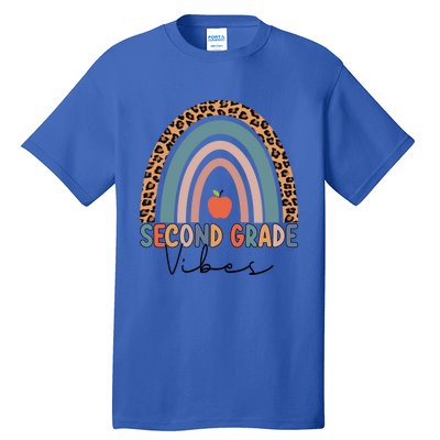 Second Grade Rainbow Leopard Teacher 2Nd Grade Vibes Gift Tall T-Shirt