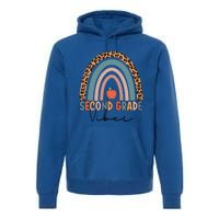 Second Grade Rainbow Leopard Teacher 2Nd Grade Vibes Gift Premium Hoodie