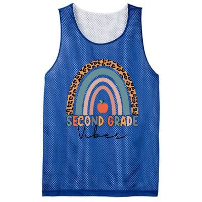 Second Grade Rainbow Leopard Teacher 2Nd Grade Vibes Gift Mesh Reversible Basketball Jersey Tank