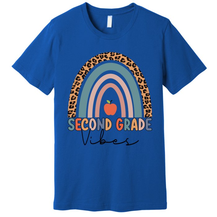 Second Grade Rainbow Leopard Teacher 2Nd Grade Vibes Gift Premium T-Shirt