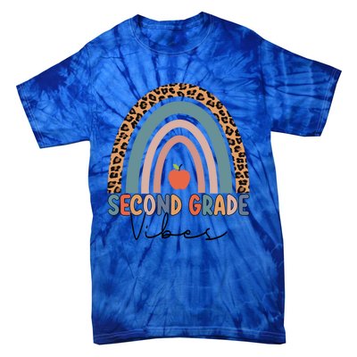 Second Grade Rainbow Leopard Teacher 2Nd Grade Vibes Gift Tie-Dye T-Shirt