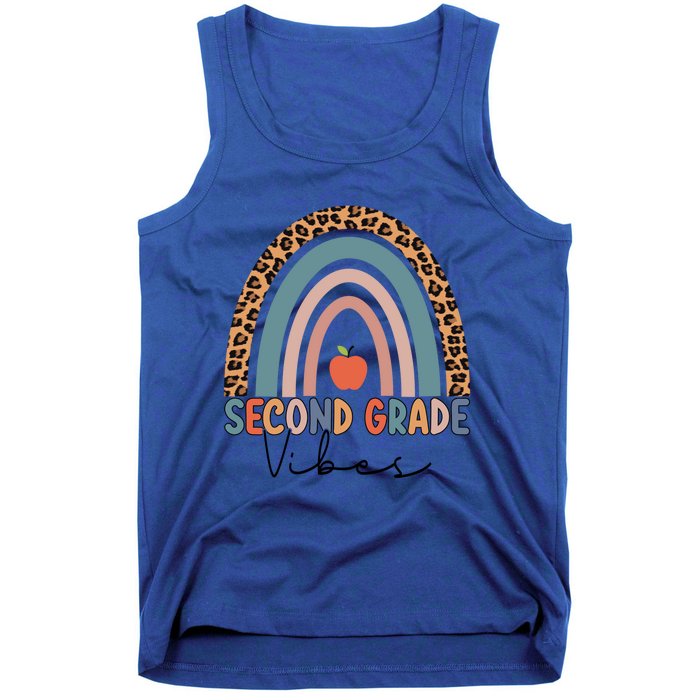 Second Grade Rainbow Leopard Teacher 2Nd Grade Vibes Gift Tank Top