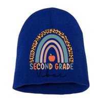 Second Grade Rainbow Leopard Teacher 2Nd Grade Vibes Gift Short Acrylic Beanie