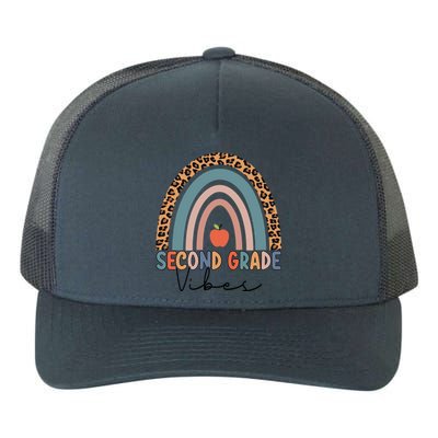 Second Grade Rainbow Leopard Teacher 2Nd Grade Vibes Gift Yupoong Adult 5-Panel Trucker Hat