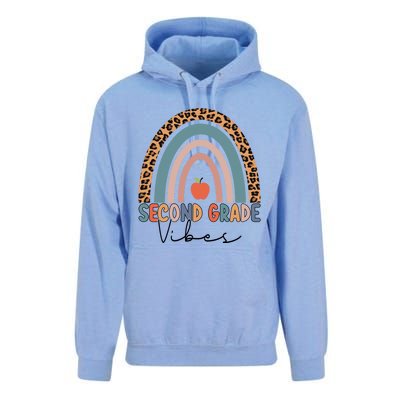 Second Grade Rainbow Leopard Teacher 2Nd Grade Vibes Gift Unisex Surf Hoodie