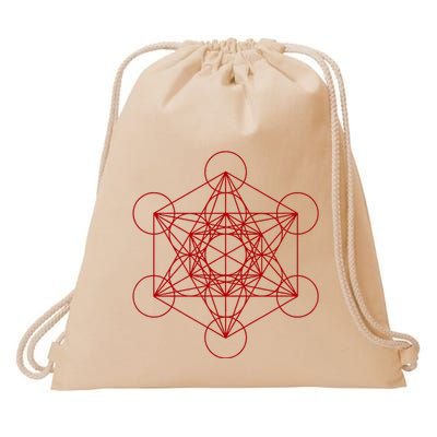 Sacred Geometry Red And Black Geometric Design Gothic Goth Drawstring Bag