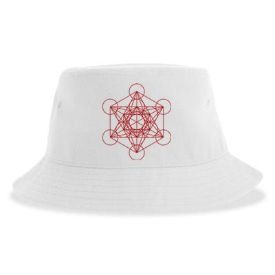 Sacred Geometry Red And Black Geometric Design Gothic Goth Sustainable Bucket Hat