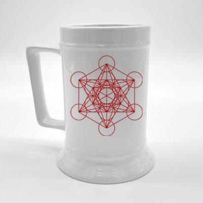 Sacred Geometry Red And Black Geometric Design Gothic Goth Beer Stein