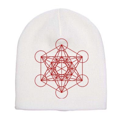 Sacred Geometry Red And Black Geometric Design Gothic Goth Short Acrylic Beanie