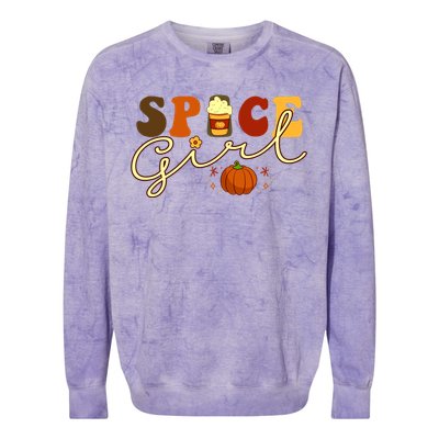 Spice Girl Retro Thankful Gift For Thanksgiving Colorblast Crewneck Sweatshirt