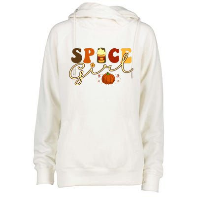 Spice Girl Retro Thankful Gift For Thanksgiving Womens Funnel Neck Pullover Hood