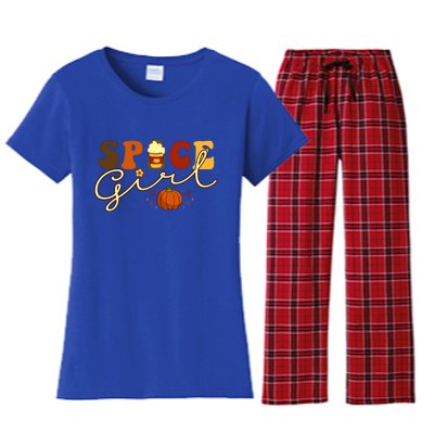 Spice Girl Retro Thankful Gift For Thanksgiving Women's Flannel Pajama Set