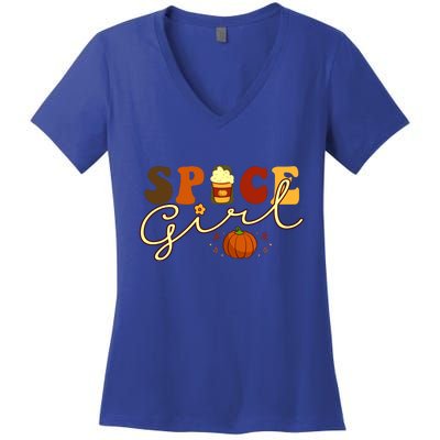 Spice Girl Retro Thankful Gift For Thanksgiving Women's V-Neck T-Shirt