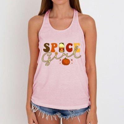 Spice Girl Retro Thankful Gift For Thanksgiving Women's Knotted Racerback Tank