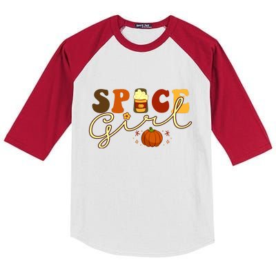 Spice Girl Retro Thankful Gift For Thanksgiving Kids Colorblock Raglan Jersey