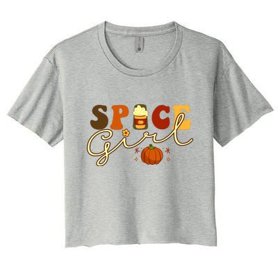 Spice Girl Retro Thankful Gift For Thanksgiving Women's Crop Top Tee