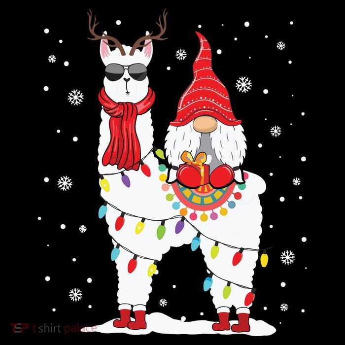 Santa Gnomes Riding Llama Reindeer Christmas Lights Wool Snapback Cap