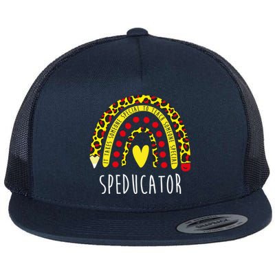 Speducator Gift Rainbow Sped Special Education Teacher Cool Gift Flat Bill Trucker Hat