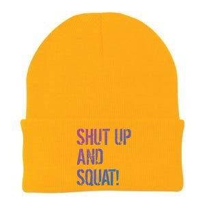 Squat Gym Rats Shut Up And Squat Gym Teachers Shut And Squat Great Gift Knit Cap Winter Beanie