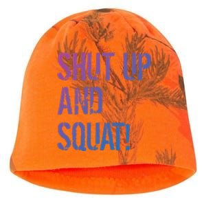 Squat Gym Rats Shut Up And Squat Gym Teachers Shut And Squat Great Gift Kati - Camo Knit Beanie