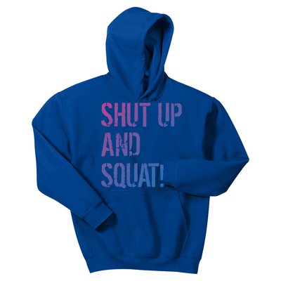 Squat Gym Rats Shut Up And Squat Gym Teachers Shut And Squat Great Gift Kids Hoodie