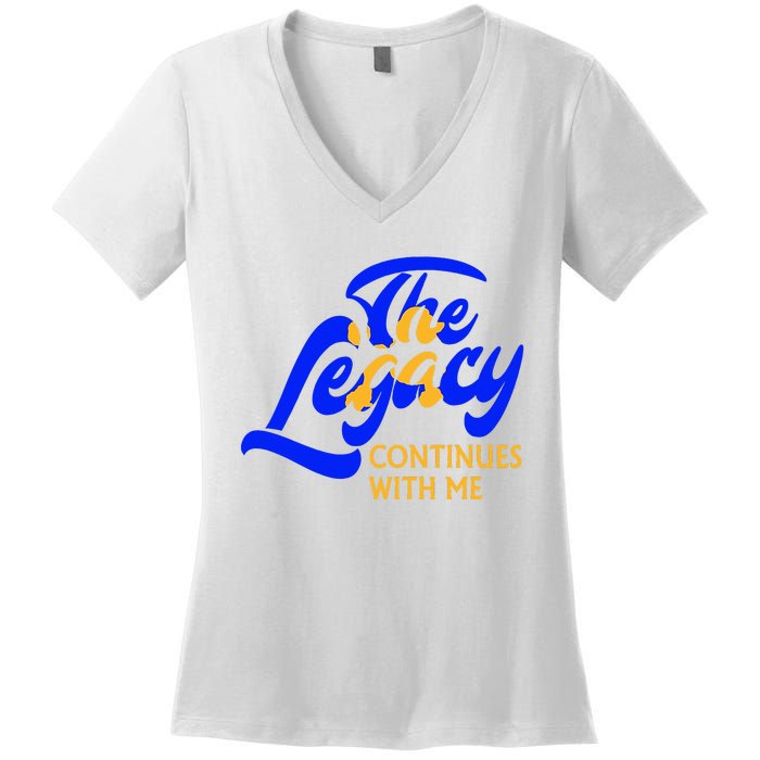 Sigma G.A.M.M.A Rho Sorority The Legancy Continues With Me Women's V-Neck T-Shirt