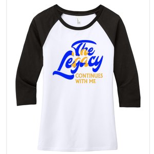 Sigma G.A.M.M.A Rho Sorority The Legancy Continues With Me Women's Tri-Blend 3/4-Sleeve Raglan Shirt