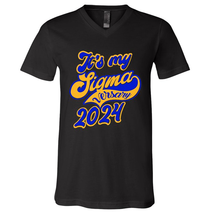 Sigma G.A.M.M.A Rho Sorority Founders Day Its My Sigmaversary V-Neck T-Shirt