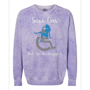 SAVE GAS RIDE THE Handicapped Colorblast Crewneck Sweatshirt