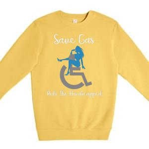 SAVE GAS RIDE THE Handicapped Premium Crewneck Sweatshirt