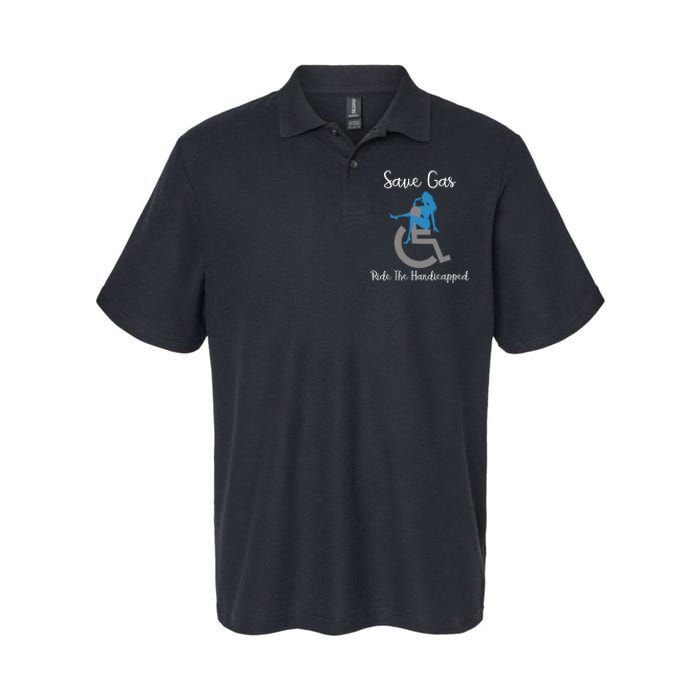 SAVE GAS RIDE THE Handicapped Softstyle Adult Sport Polo