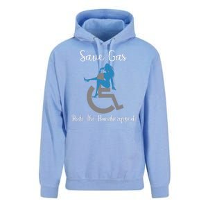 SAVE GAS RIDE THE Handicapped Unisex Surf Hoodie