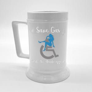 SAVE GAS RIDE THE Handicapped Beer Stein