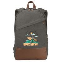 Surfing Get Ready To Surf Funny Skeleton Holiday Gift Cotton Canvas Backpack