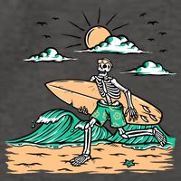 Surfing Get Ready To Surf Funny Skeleton Holiday Gift Vector Backpack