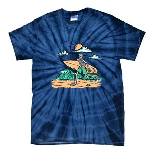 Surfing Get Ready To Surf Funny Skeleton Holiday Gift Tie-Dye T-Shirt