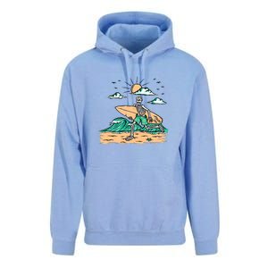 Surfing Get Ready To Surf Funny Skeleton Holiday Gift Unisex Surf Hoodie