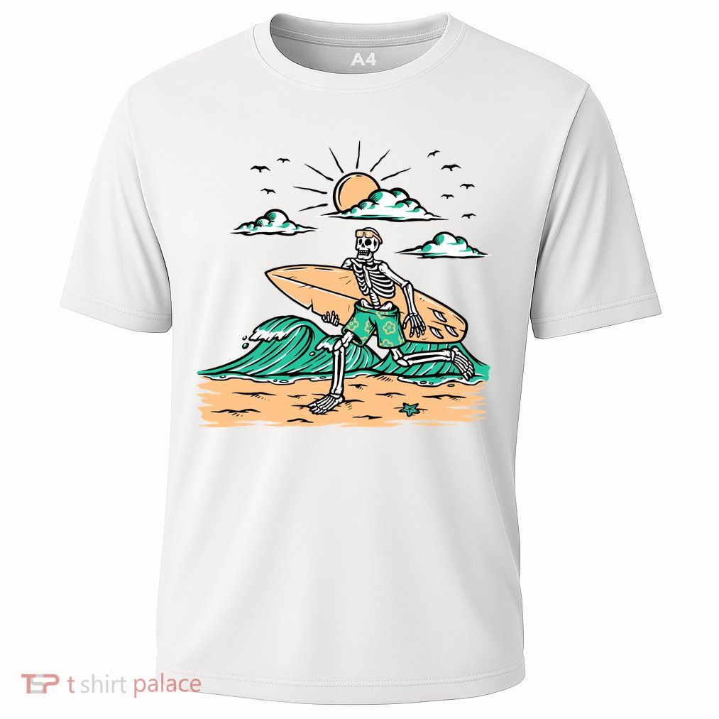 Surfing Get Ready To Surf Funny Skeleton Holiday Gift Performance Shirt