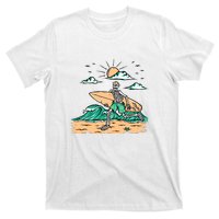 Surfing Get Ready To Surf Funny Skeleton Holiday Gift T-Shirt