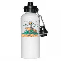 Surfing Get Ready To Surf Funny Skeleton Holiday Gift Aluminum Water Bottle