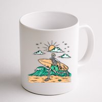 Surfing Get Ready To Surf Funny Skeleton Holiday Gift Coffee Mug