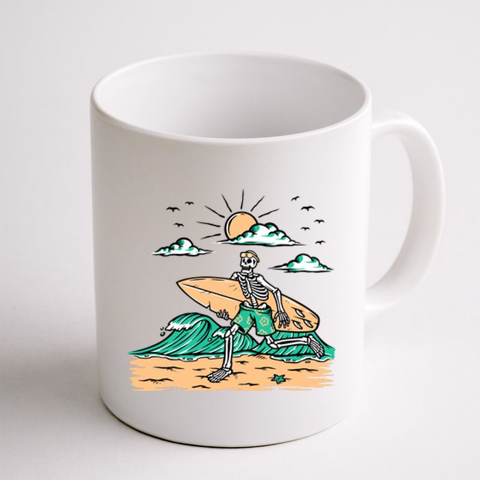 Surfing Get Ready To Surf Funny Skeleton Holiday Gift Coffee Mug