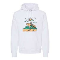 Surfing Get Ready To Surf Funny Skeleton Holiday Gift Premium Hoodie