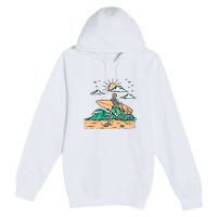 Surfing Get Ready To Surf Funny Skeleton Holiday Gift Premium Pullover Hoodie