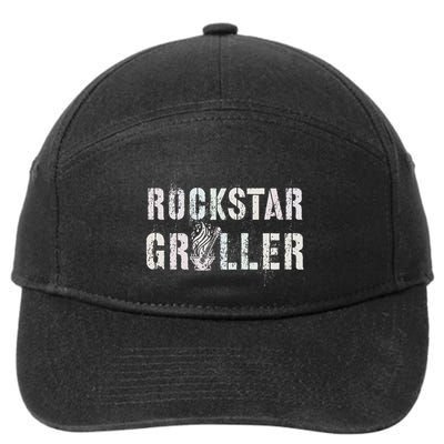 Summer Grilling Rockstar Griller Pit Dad Patio Meat Gangster 7-Panel Snapback Hat