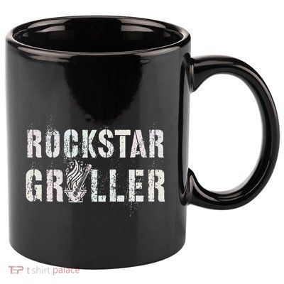 Summer Grilling Rockstar Griller Pit Dad Patio Meat Gangster 11oz C Handle Ceramic Mug