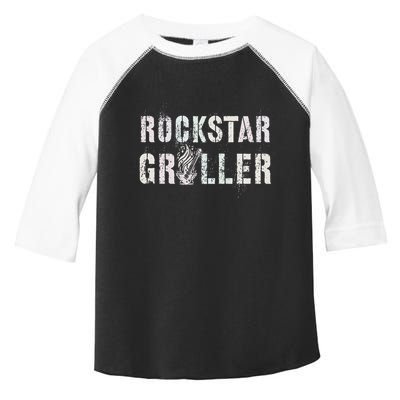 Summer Grilling Rockstar Griller Pit Dad Patio Meat Gangster Toddler Fine Jersey T-Shirt