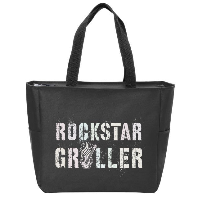 Summer Grilling Rockstar Griller Pit Dad Patio Meat Gangster Zip Tote Bag