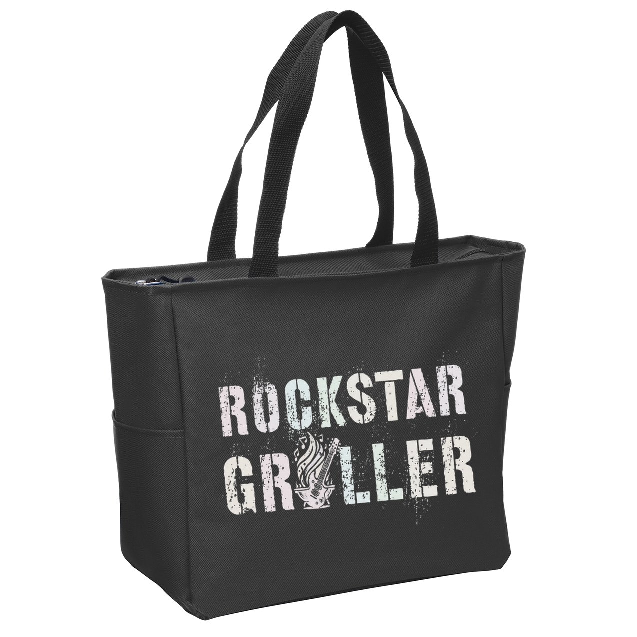 Summer Grilling Rockstar Griller Pit Dad Patio Meat Gangster Zip Tote Bag