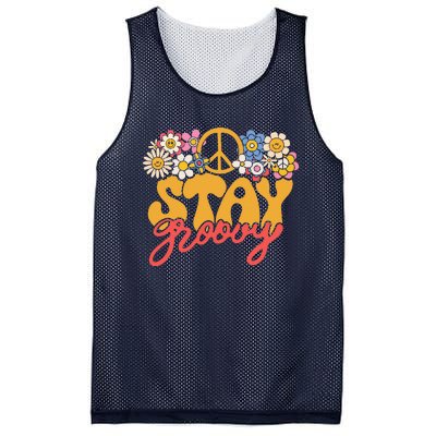 Stay Groovy Retro 70s 80s Floral Graphic Mama Mom Smile Mesh Reversible Basketball Jersey Tank